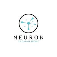 nerve cell logo or neuron logo with vector template