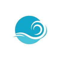 wave beach logo design vector illustration template