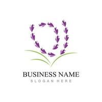 fresh lavender flower logo design vector template