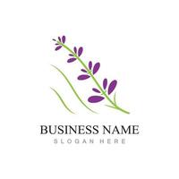 fresh lavender flower logo design vector template