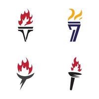 torch logo icon with concept vector illustration template