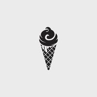 Ice Cream Illustration Logo Template with Simple Vector Concept.