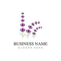 fresh lavender flower logo design vector template