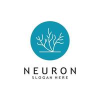 nerve cell logo or neuron logo with vector template