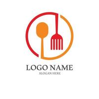 spoon and fork logo with vector shape template.