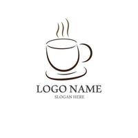 café taza logo con vector estilo modelo