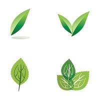 natural green leaf logo icon template vector