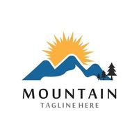 logotipo de icono de montaña vector