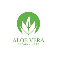 aloe vera logo design vector illustration template