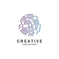 huella dactilar resumen logo diseño para identidad, negocio tarjeta, negocio, empresa y tecnología modelo vector