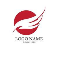 Minimalist bird wings logo. Easy editing of template vector illustration.