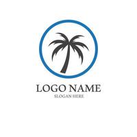 Palm tree summer logo template vector