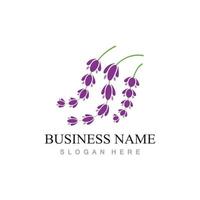 fresh lavender flower logo flat design template vector