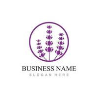 fresh lavender flower logo flat design template vector