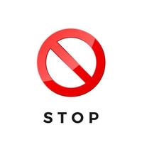 Stop icon for web and app. Ban sticker pictogram. Red crossed circle. Vector illustration isolated on white background