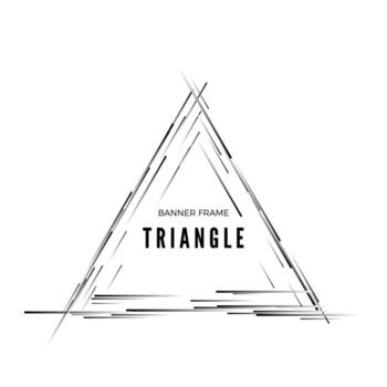 triangular abstract modern banner. Geometric shape frame. Vector illustration isolated on white background