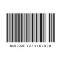 Unique bar code template. Striped identification information about product. Vector illustration isolated on white background