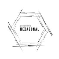 Hexagonal abstract modern banner. Geometric shape frame. Vector illustration isolated on white background