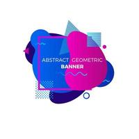 Creative geometric banner template. Colorful blue and purple gradient shapes. Modert graphic elements with space for your text. Vector illustration