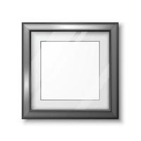 3D picture or photo frame design. Modern empty frame template with transparent glass and shadow. Vector isolated on white background