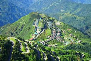 Top view of Zuluk Village with Zig Zag Road in East Sikkim photo