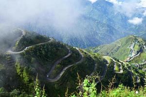 Side Angle View of Old Silk Route Zig Zag Road photo