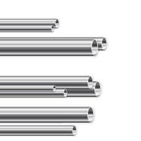 metal tubo fabricación. grupo de nuevo hierro tubos vector ilustración