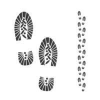 Ink shoe imprint. Silhouette of boots footprint. Vector illustration isolated on white background