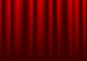 Front of closed red theater curtain. Background for banner or poster. Vector illustration