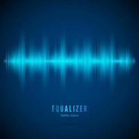 Equalizer. Music wave. Abstract digital audio track. Pulse of voice signal. Design of spectrum equaliser. Vector illustration