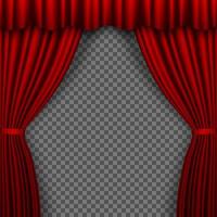 Red Stage Curtain. Theatre curtains. Vector illustration
