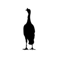 Turkey Silhouette for Art Illustration, Pictogram or Graphic Design Element. The Turkey is a large bird in the genus Meleagris. Vector Illustration