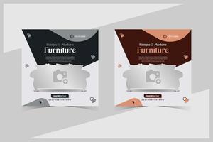 Furniture social media post template, Furniture Cover and Web Banner Template, vector