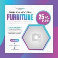 Modern Furniture Sale Banner and Social Media Post and Web Furniture Product Promotion Banner vector