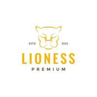 face wildlife beast lioness savanna forest isolated simple logo design vector
