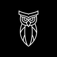 owl nocturnal animal night geometric line modern focus logo design vector