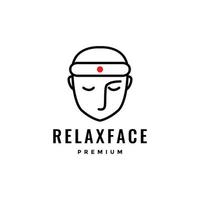 mascot cartoon head man kungfu relax line bald logo design vector