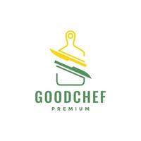 cutting board kitchen knife chef food abstract modern logo design vector