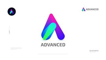 Creative and Vibrant Letter A Logo Design with Colorful Gradient Concept. A Logo with Blend Style vector