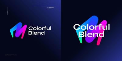 Bold and Vibrant Letter M Logo Design with Colorful Gradient Concept. M Logo with Blend Style vector