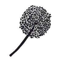 Black Illustration of Blowball vector