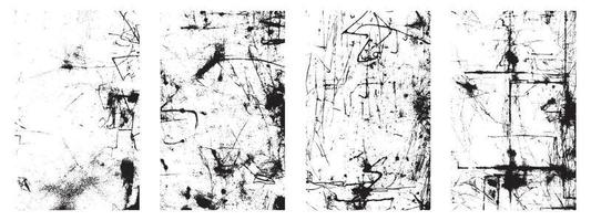 Set of Grunge Vector Textures. Black and White Backgrounds with Distress Effects. EPS 10.