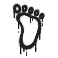 collection of graffiti paw prints Spray painted black on white. Footprint symbol. isolated on white background. vector illustration