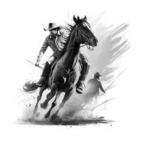 cowboy black and white photo