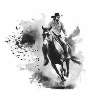 cowboy black and white AI Generated