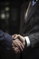 Businessmen handshaking in the office, created with photo