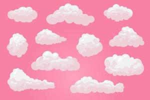 rosado nubes en un rosado antecedentes. rosado cielo vector. creativo fondo de pantalla. diseño en moderno estilo. vector