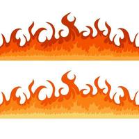 Fire, flame.Set of vector fire design elements isolated on white background