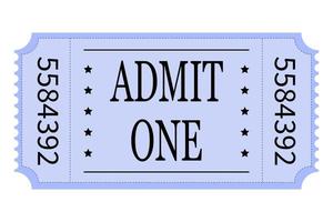 Vector admission ticket in blue color.