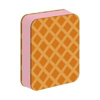 Strawberry ice cream sandwich on a white background. vector